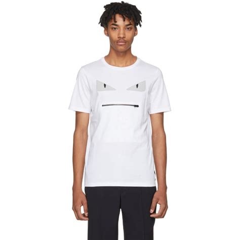 fendi t shirt zip white|Fendi new collection t shirts.